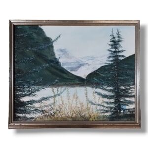 Original 1982 Oil Painting “Mountain Scene” Signed Jean W